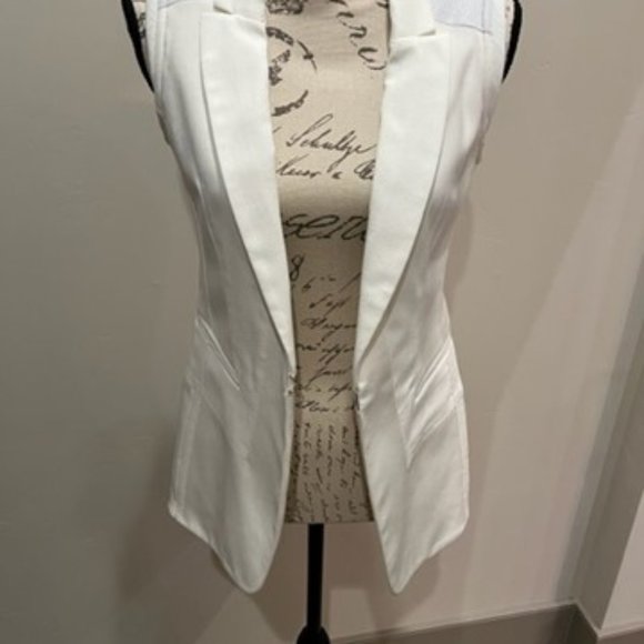 Rag & Bone "Finn"  Cotton/Leather White Vest - Picture 5 of 9